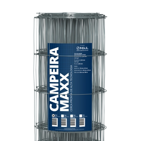Cerca pronta de aço Campeira MAXX - (Fios de Aço 2,50mm / malha 25x10cm) - Rolo 50m png