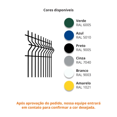 Cores para gradil pintado