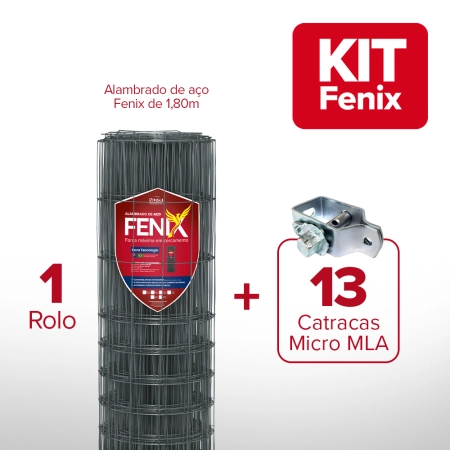 KIT Cerca Alambrado de Aço Fenix + Catraca (1,80m X 25m)