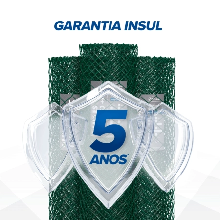 Tela Alambrado Fio 16 PVC (2,30mm) malha 2"(5cm) - Rolo 20m