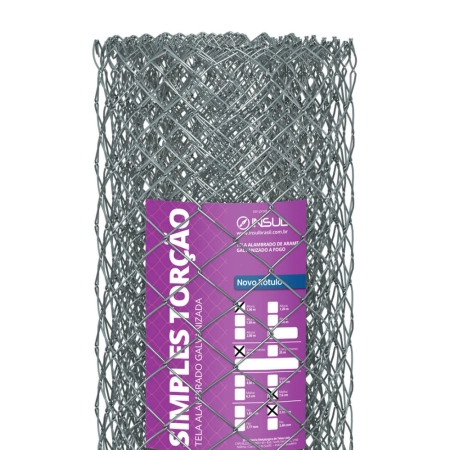 Tela Alambrado Galvanizada fio 16 (1,65mm) malha 2" (5cm) - Rolo 20m