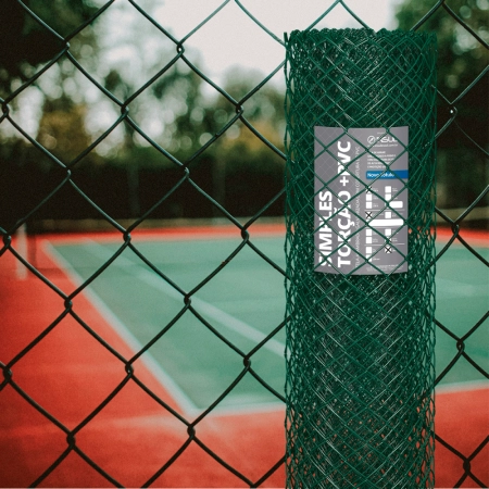 Tela Alambrado Revestida PVC VERDE Fio 12 (3,80mm) malha 2"(5cm) - Rolo 20m