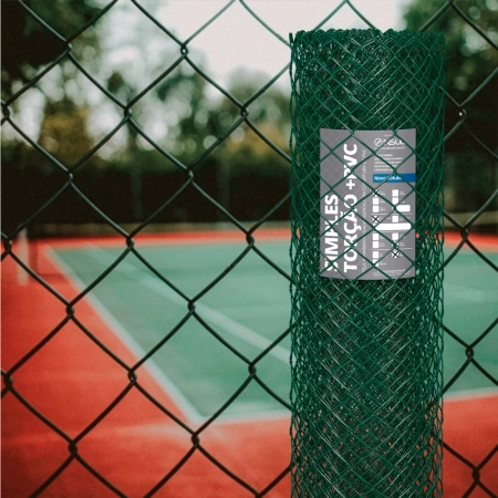 Tela Alambrado Revestida PVC VERDE Fio 14 (2,80mm) malha 2"(5cm) - Rolo 20m