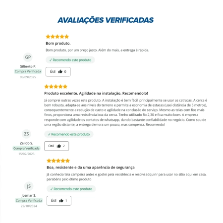 Tela Campeira Galvanizada - (Fios de aço 2,30mm / malha 20x10cm) - Rolo 50m