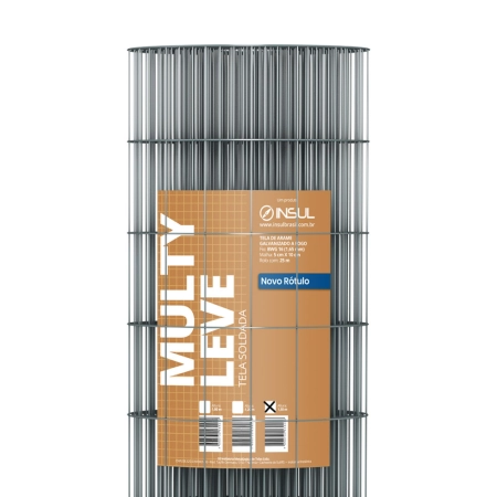 Tela Galvanizada Multy Leve (fio 1,65mm / malha 5x10cm) - Rolo 25m tela soldada galvanizada fio 16