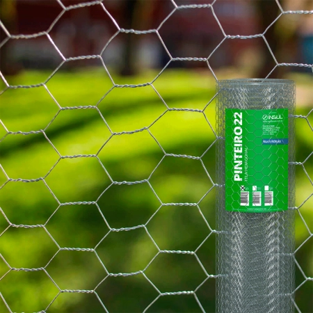 Tela Hexagonal Pinteiro (Fio 22 0,71mm / Malha 2,5cm) - Rolo 50m