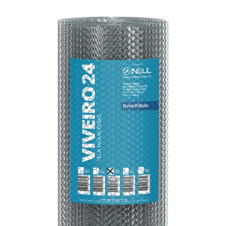 Tela Hexagonal Viveiro (Fio 24 0,56mm / Malha 1,25cm) - Rolo 50m