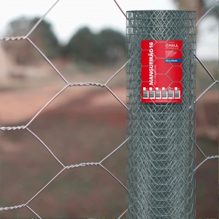 Tela Mangueirão fio 16 (1,65mm) malha (7,6cm) - Rolo 50m