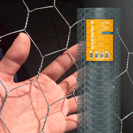 Tela para Galinheiro fio 18 (1,24mm) malha (5cm) - Rolo 50m