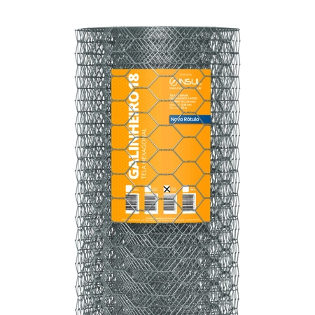 Tela para Galinheiro fio 18 (1,24mm) malha (5cm) - Rolo 50m