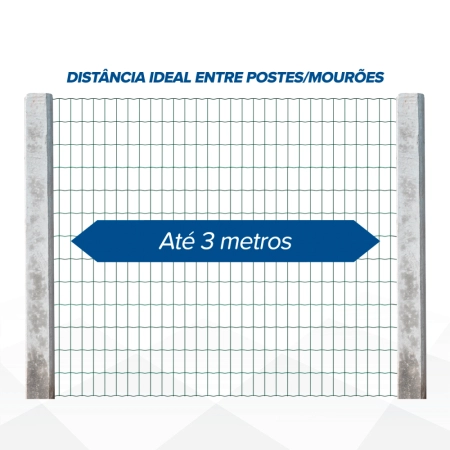 Tela Soldada revestida com PVC Verde Brava (Fio 2,50mm / Malha 5x10cm) - Rolo 25m