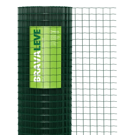 Tela Soldada Brava Leve revestida em PVC - Fio 2,10mm - Malha 5x5cm - Rolo 25m