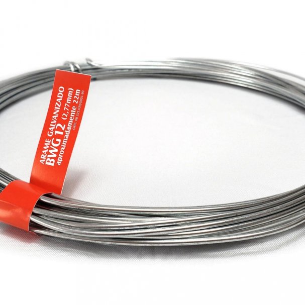 Arame Galvanizado - 1kg - BWG 12 (2,77mm) - 22 metros por Kg Produto Arame Galvanizado - 1kg - BWG 12 (2,77mm) - 22 metros por Kg