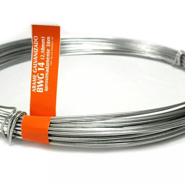 Arame Galvanizado - 1kg - BWG 14 (2,10mm) - 38 metros por Kg Produto Arame Galvanizado - 1kg - BWG 14 (2,10mm) - 38 metros por Kg