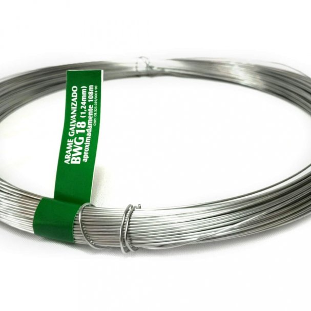 Produto Arame Galvanizado - 1kg - BWG 18 (1,24mm) - 108 metros por Kg