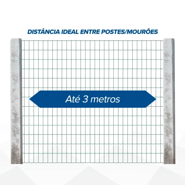 Tela Soldada Brava revestida em PVC - Fio 2,50mm - Malha 5x10cm - Rolo 25m Produto Tela Soldada Brava revestida em PVC - Fio 2,50mm - Malha 5x10cm - Rolo 25m