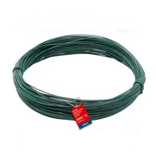 Arame BWG 12 com revestimento em PVC verde - Rolos de até 50kg - 18 metros por kg Produto Arame BWG 12 com revestimento em PVC verde - Rolos de até 50kg - 18 metros por kg