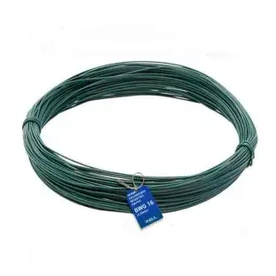 Arame BWG 16 com revestimento em PVC Verde- Rolos de até 50kg - 48 metros por kg Produto Arame BWG 16 com revestimento em PVC Verde- Rolos de até 50kg - 48 metros por kg