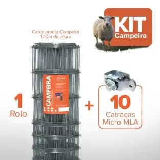 KIT Campeira Ovino + Catraca - 1,20m X 50m Produto KIT Campeira Ovino + Catraca - 1,20m X 50m