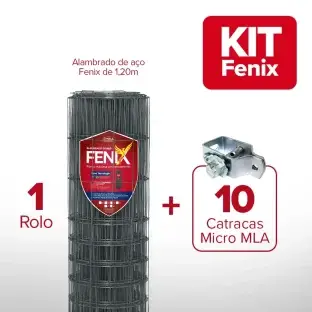 KIT Cerca Alambrado de Aço Fenix + Catraca - 1,20m X 50m Produto KIT Cerca Alambrado de Aço Fenix + Catraca - 1,20m X 50m
