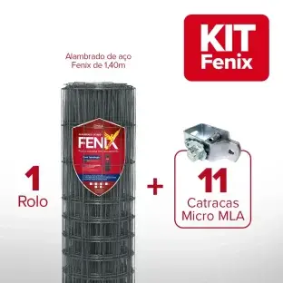 Produto KIT Cerca Alambrado de Aço Fenix + Catraca - 1,40m X 50m