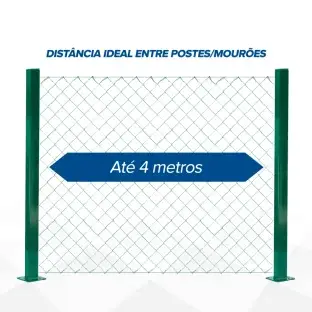 Produto Produto Tela Alambrado Revestida PVC VERDE Fio 14 (2,80mm) malha 2" (5cm) - Rolo 20m