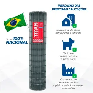Produto Produto Tela Eletrosoldada Titan - Fio 2,50mm - Malha 5x15cm - Rolo 25m