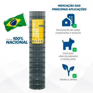 Produto Tela Galvanizada Morada Leve - fio 1,90mm - malha 5x10cm - Rolo 25m Produto Produto Tela Galvanizada Morada Leve - fio 1,90mm - malha 5x10cm - Rolo 25m