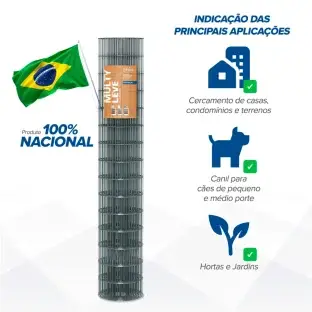 Produto Tela Galvanizada Multy Leve - fio 1,65mm - malha 5x10cm - Rolo 25m Produto Produto Tela Galvanizada Multy Leve - fio 1,65mm - malha 5x10cm - Rolo 25m