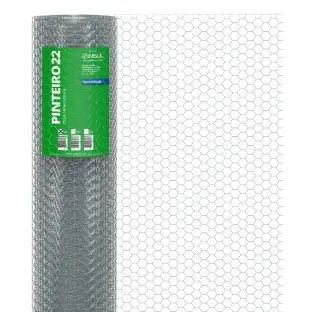 Tela Hexagonal Pinteiro - Fio 22 - 0,71mm - Malha 2,5cm - Rolo 50m Produto Tela Hexagonal Pinteiro - Fio 22 - 0,71mm - Malha 2,5cm - Rolo 50m