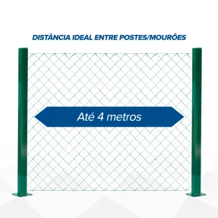 Produto Produto Tela Revestida em PVC VERDE Fio 12 (3,80mm) malha 3" (7,6cm) - Rolo 20m