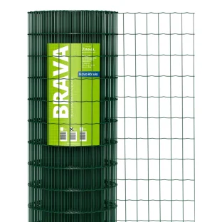 Produto Tela Soldada Brava revestida em PVC - Fio 2,50mm - Malha 5x10cm - Rolo 25m